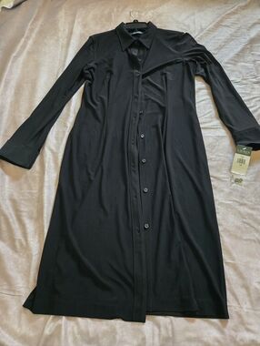NWT Ralph Lauren Womens Shirt Dress  14 Formal Classic Sleek Flattering Stretchy